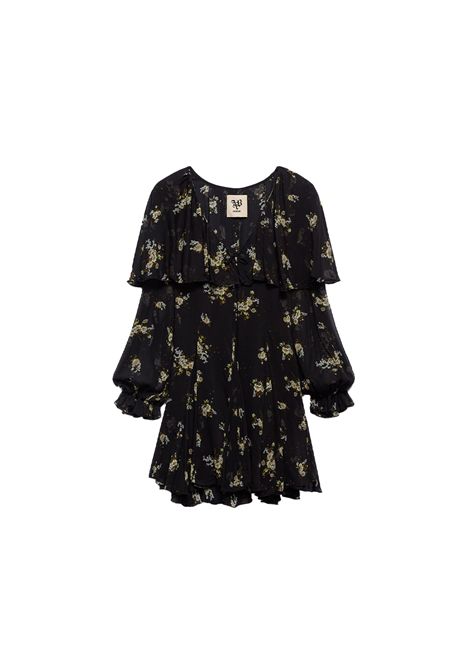 Abito Aniye by donna Lily 185819 Nero stampa floreale scollo a v maniche lunghe Aniye by | Abiti | 1858192426